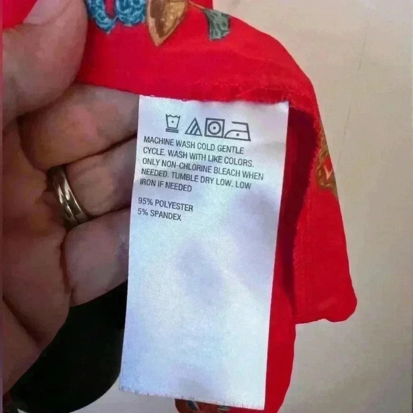 Motto Vintage Red Button Up Blouse Womens Long Sleeve Sz 18 - Picture 6 of 6